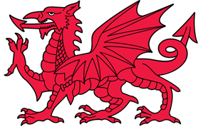 A logo of the Welsh Red Dragon